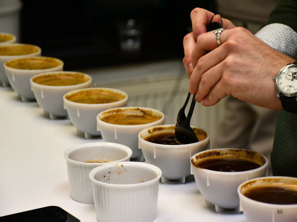 cupping kávy