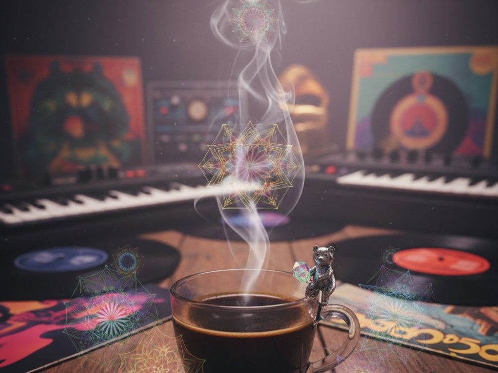 Káva a psychoaktivní látky, AI obrázek