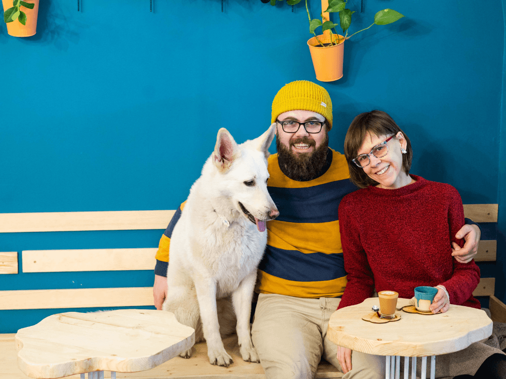 Tomáš Niederle, Kačí Olivová a jejich pes Cookie.